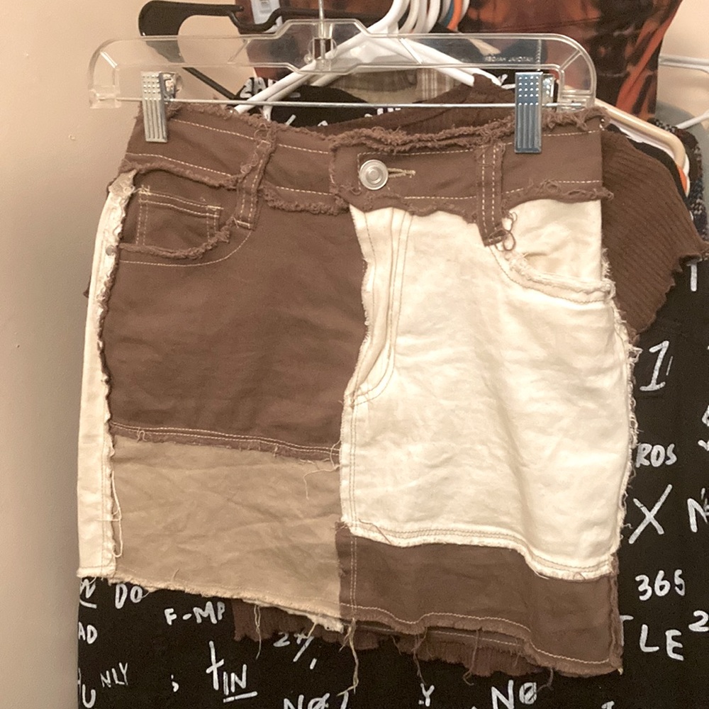 Rue21~ Rue 21 Women's Cream and Brown Skirt